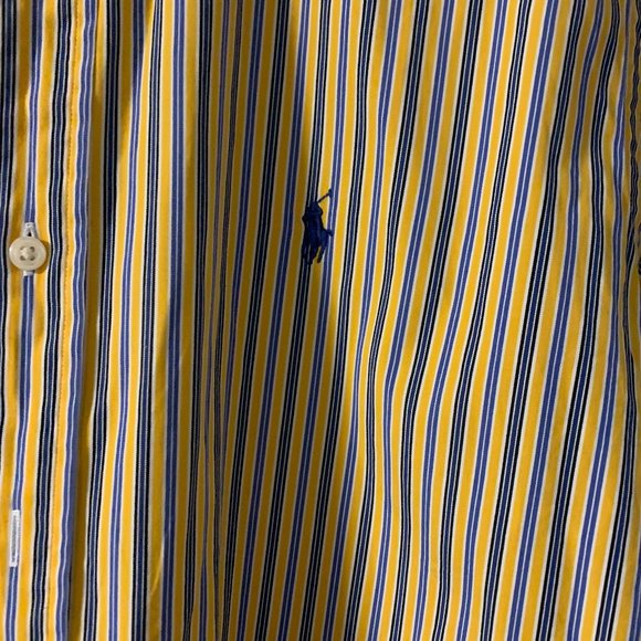 Ralph Lauren, Classic Fit Men's Blue & Yellow XL Shirt - Picture 5 of 6